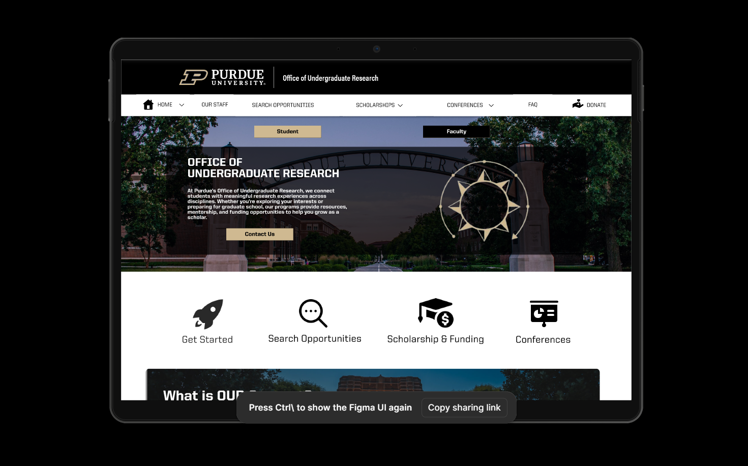 Purdue OUR Website Pathway